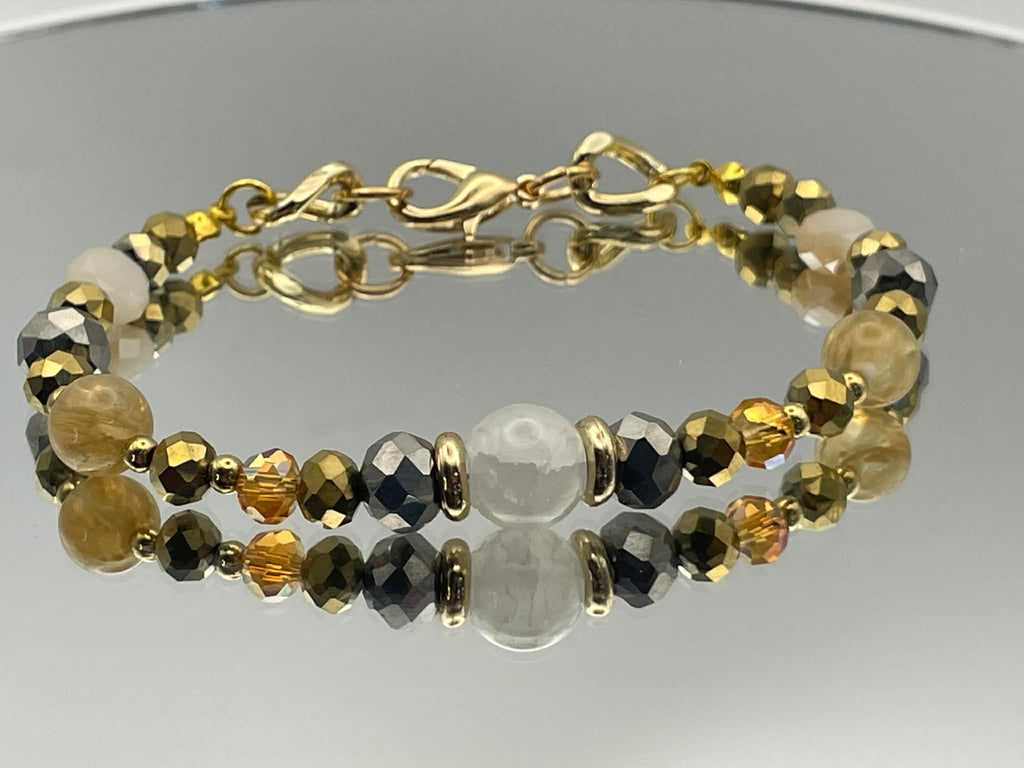 Onyx and Smoky Embers Bracelet