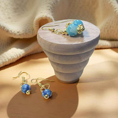 Aqua Blue Clay Bead Earrings