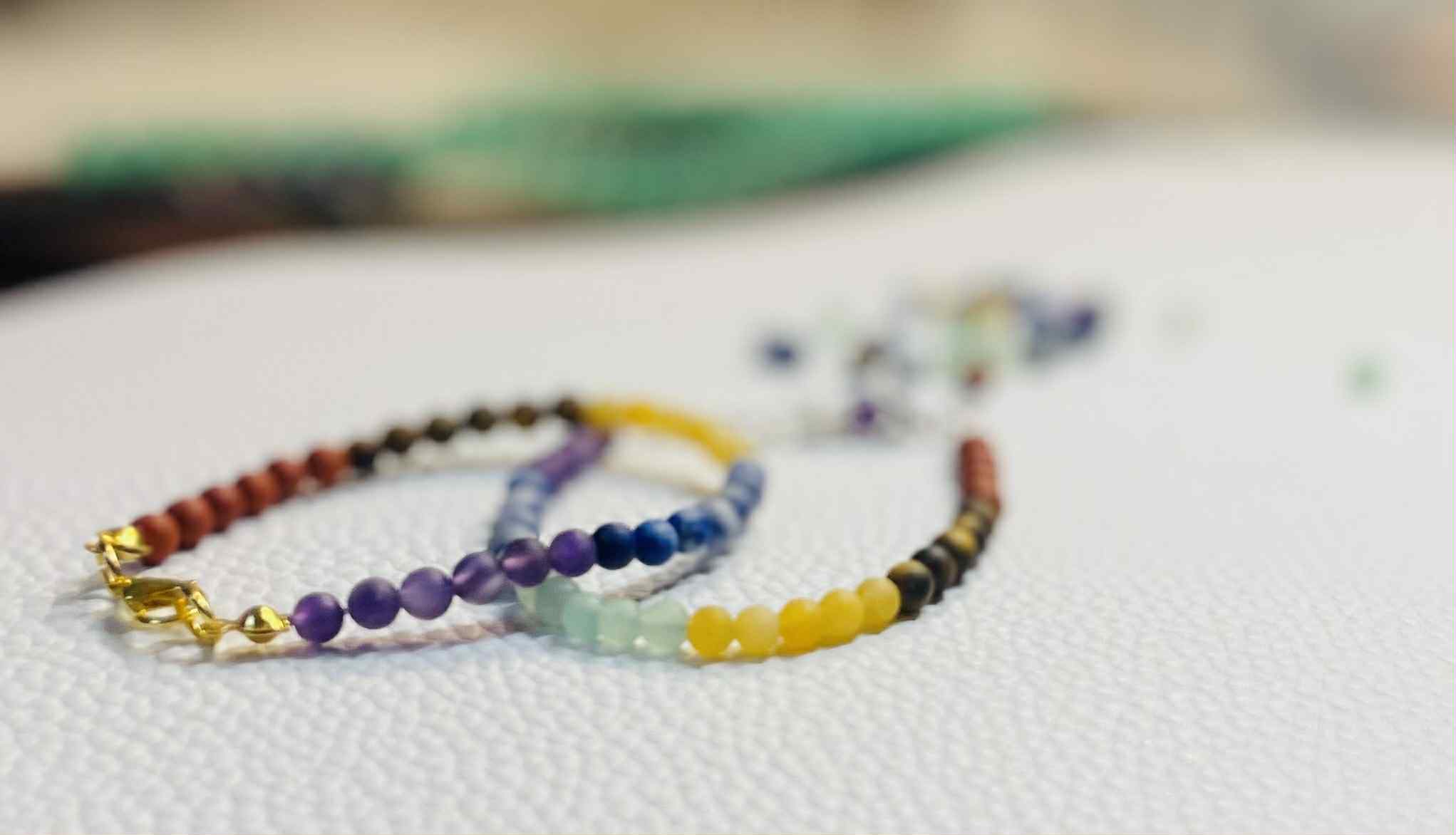 7 Chakra Stone Bracelet, Rainbow Natural Gemstone Crystal Bracelet, Vintage Handmade Woven Bracelet, Healing Reiki Energy Bracelet for Women