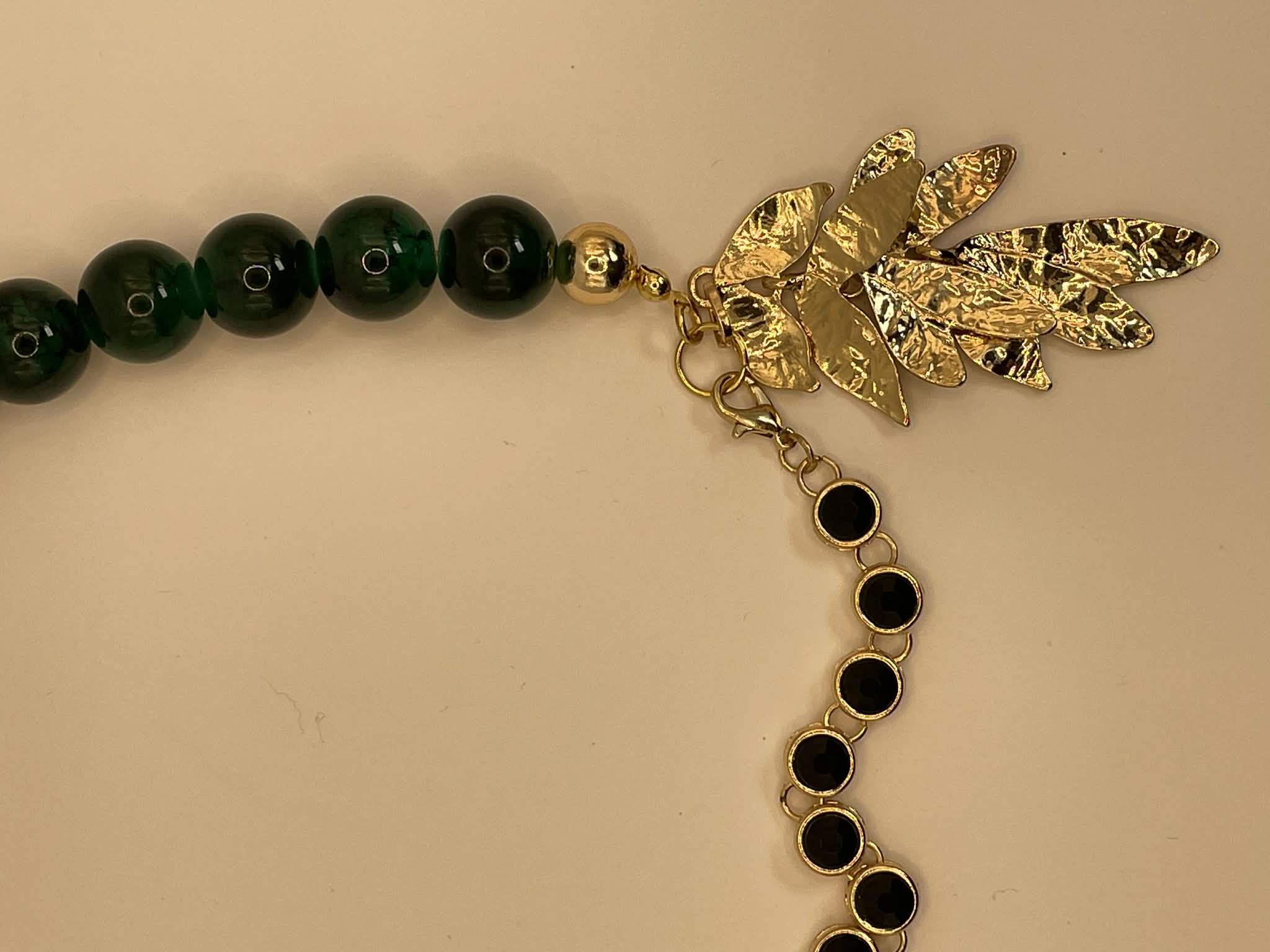 Emerald Leaves Holiday Necklace