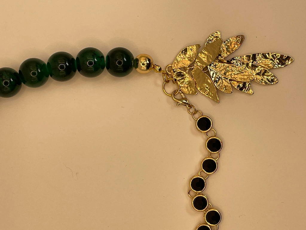 Emerald Leaves Holiday Necklace