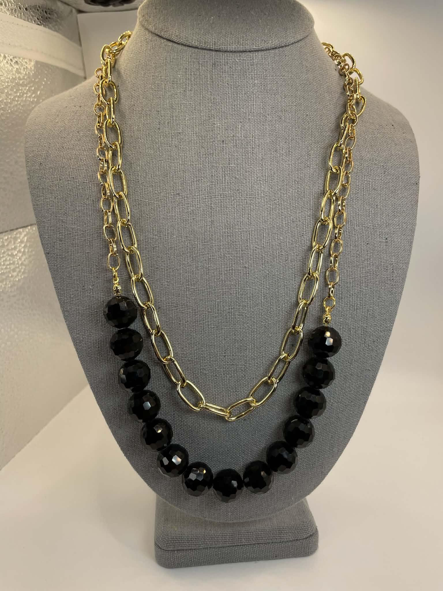 Midnight Gold Holiday Necklace