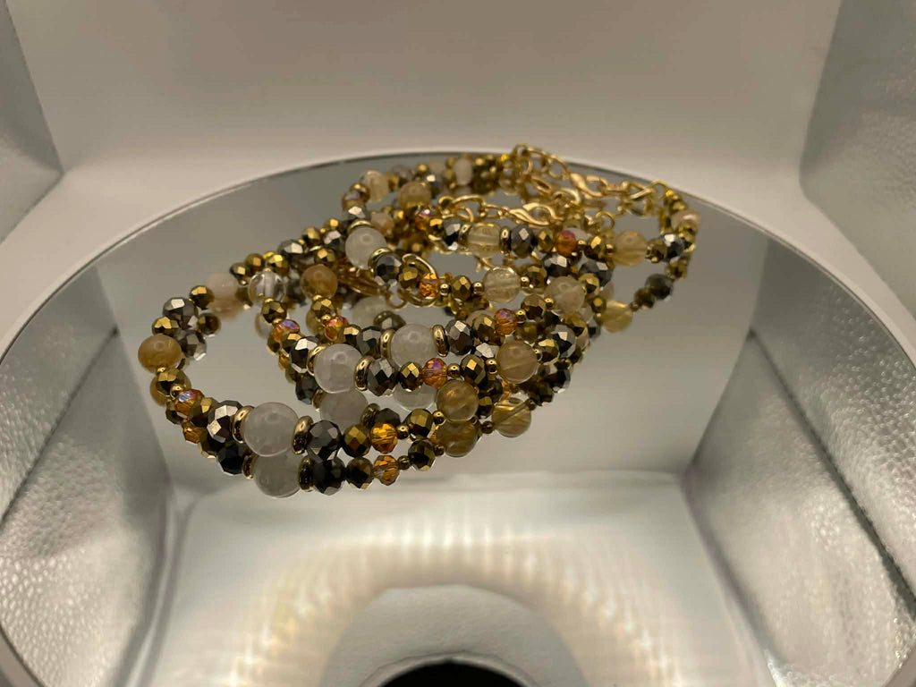 Onyx and Smoky Embers Bracelet