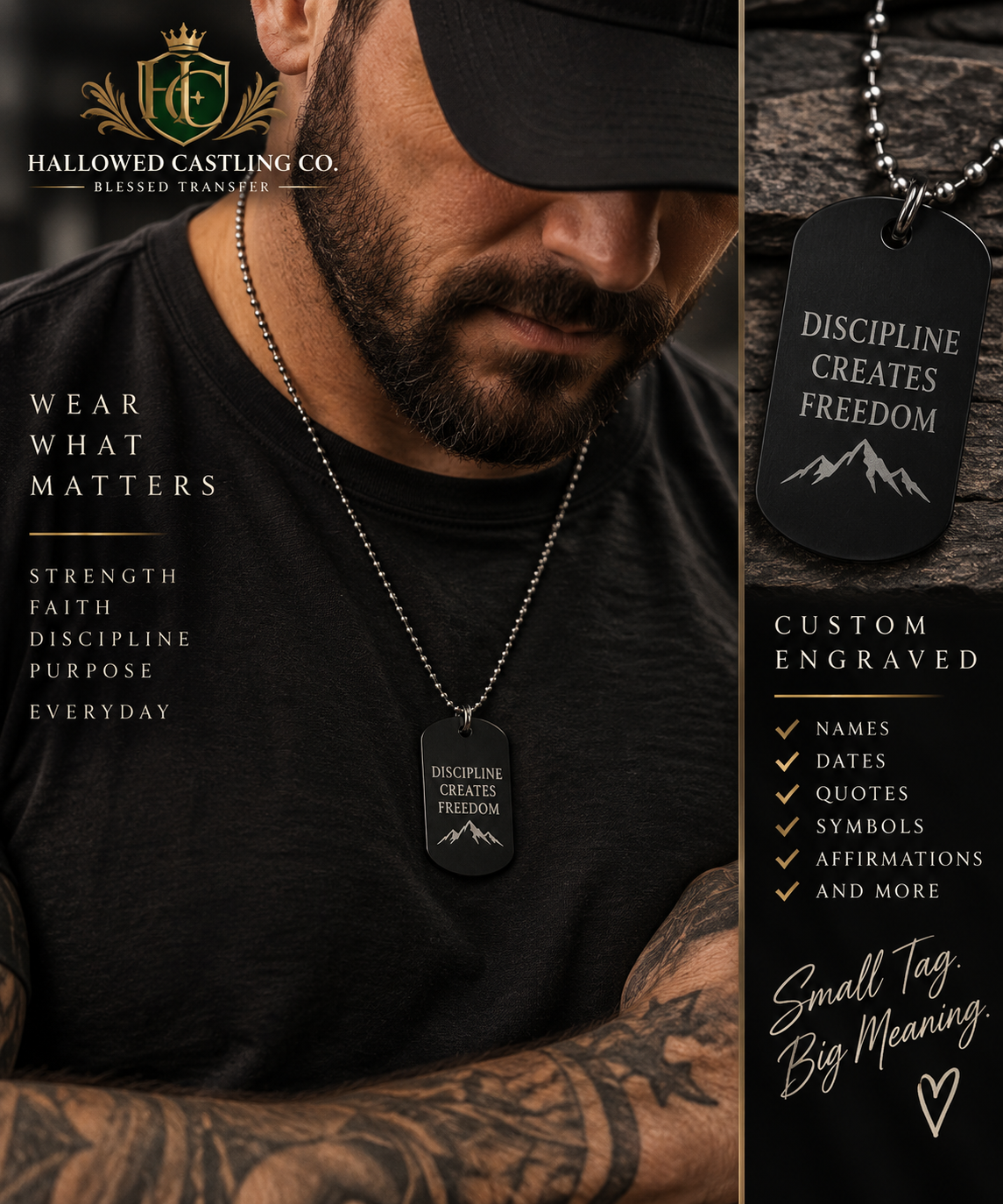 Custom Laser Engraved Dog Tag – Personalized Aluminum Tag