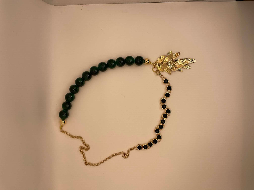 Emerald Leaves Holiday Necklace