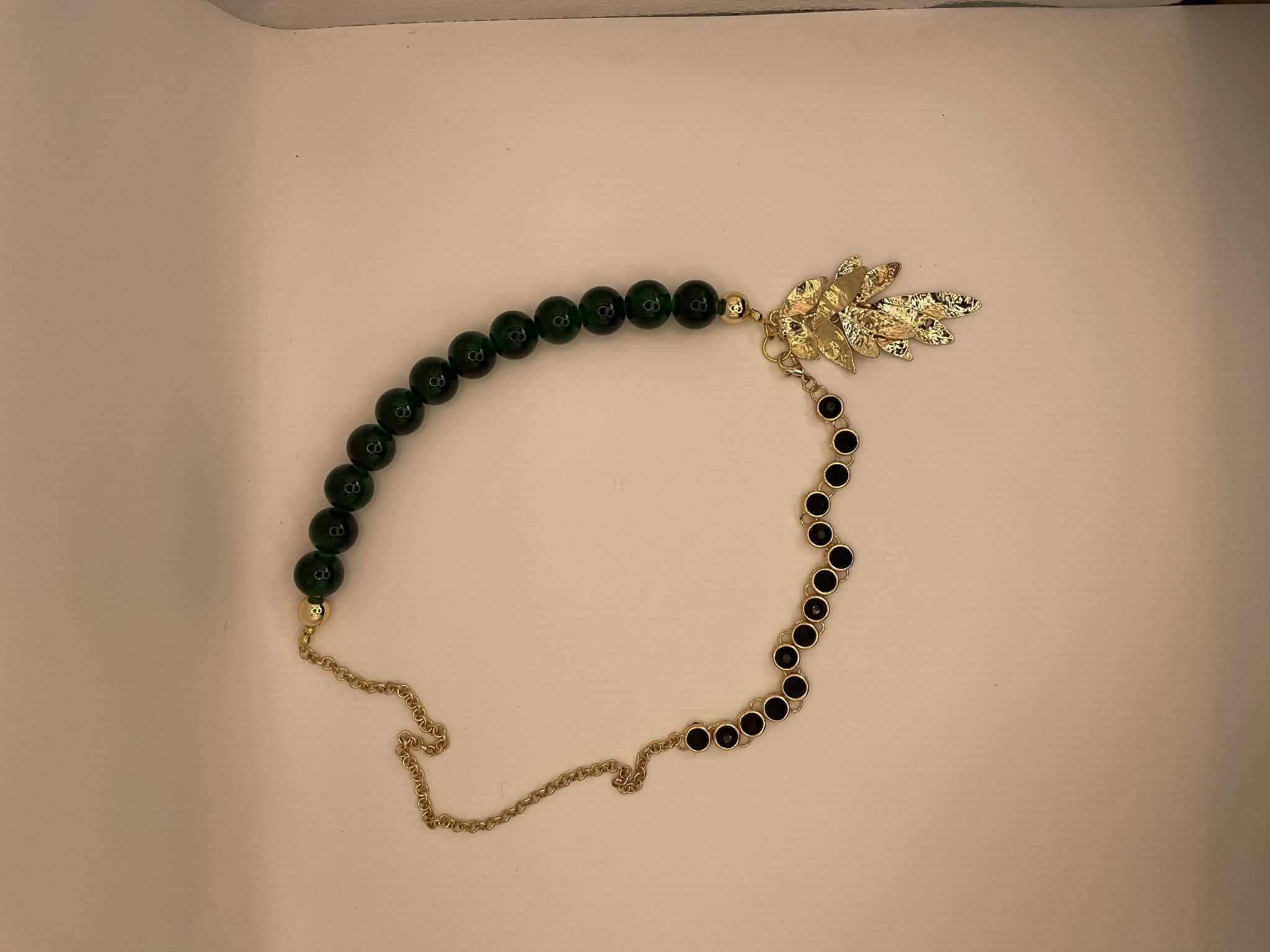 Emerald Leaves Holiday Necklace