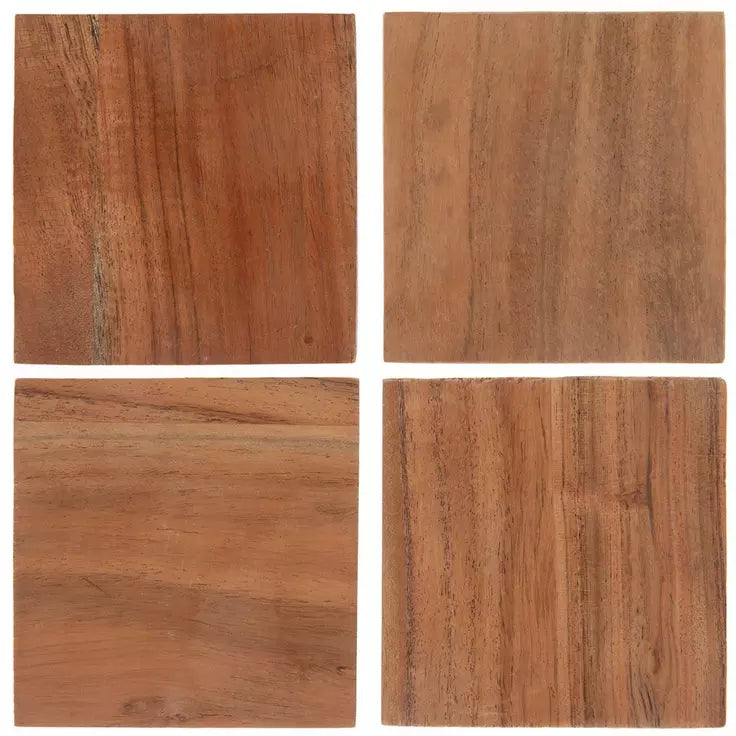 Custom Engraved Wood Coasters – Personalized Set of 4