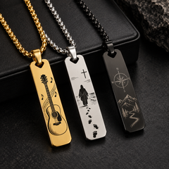Engravable Bar Necklace | Flat 2D Engravable Pendant