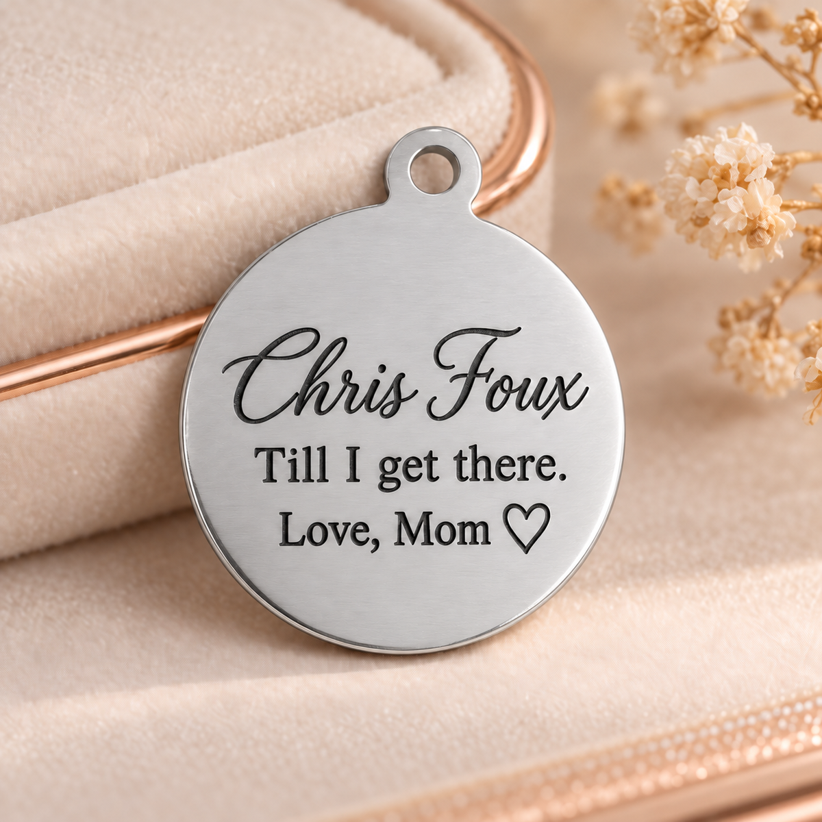 Personalized Round Pendant – Custom Laser-Engraved 201 Stainless Steel Keepsake
