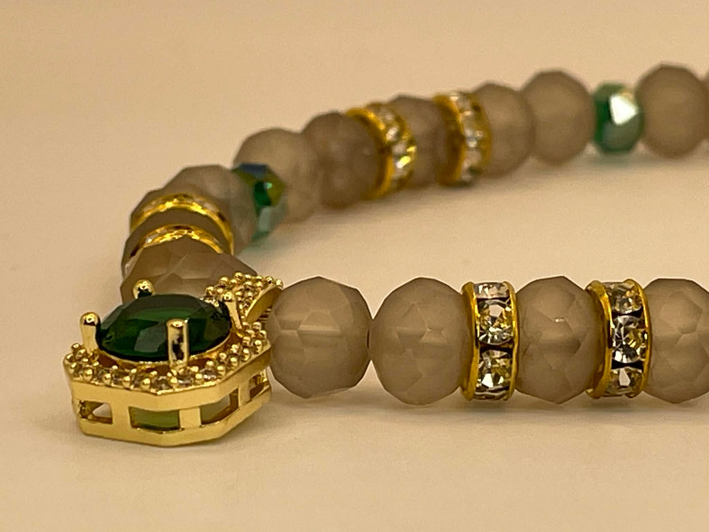 Frosted Emerald Holiday Necklace