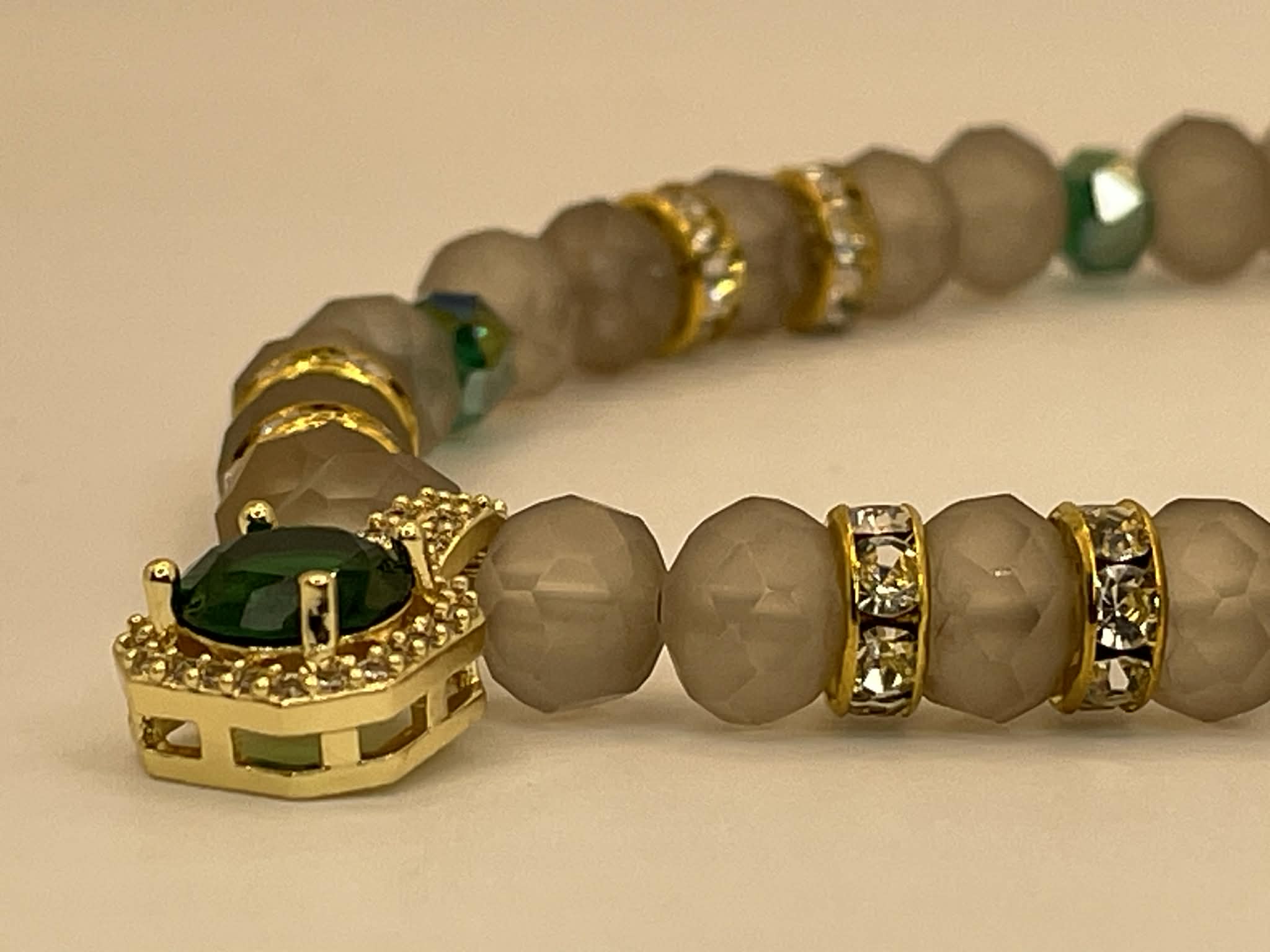 Frosted Emerald Holiday Necklace