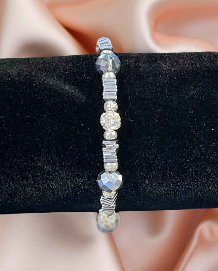 Crystal Jewelry Set – Handmade Earrings, Necklace & Bracelet with Hematite