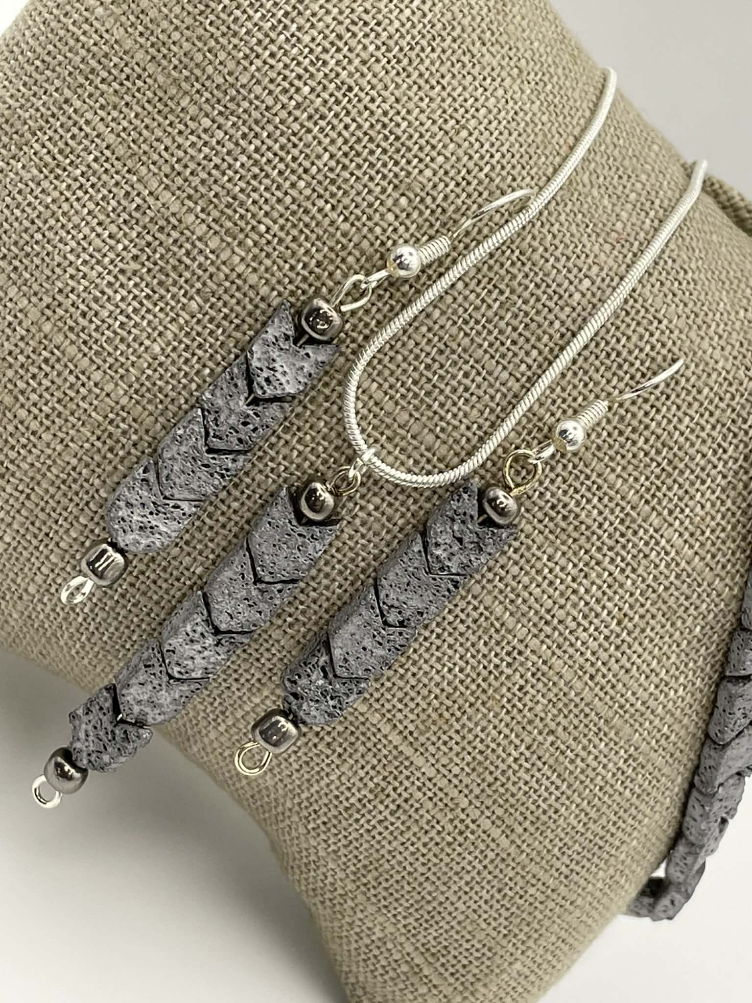 3 Piece Plated Hematite Arrow Jewelry Set