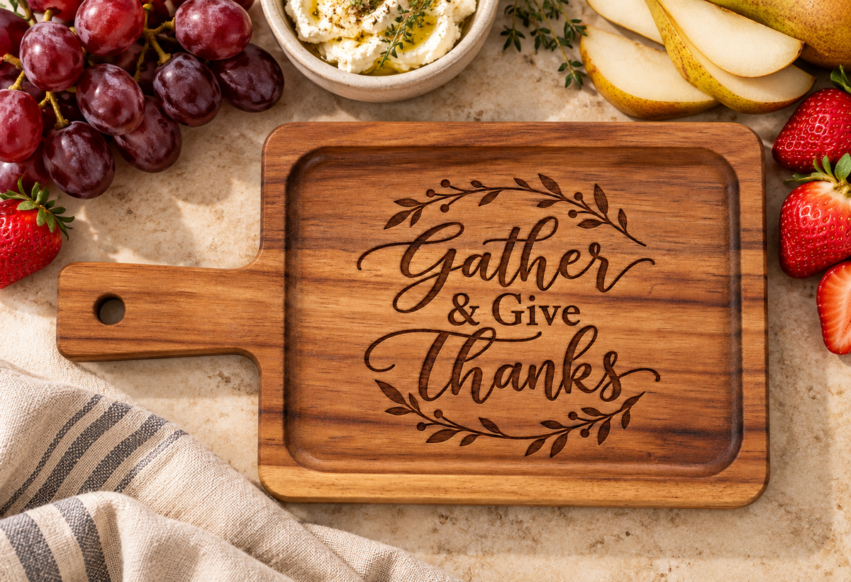 Personalized Acacia Wood Mini Paddle Board | Custom Engraved Serving Board