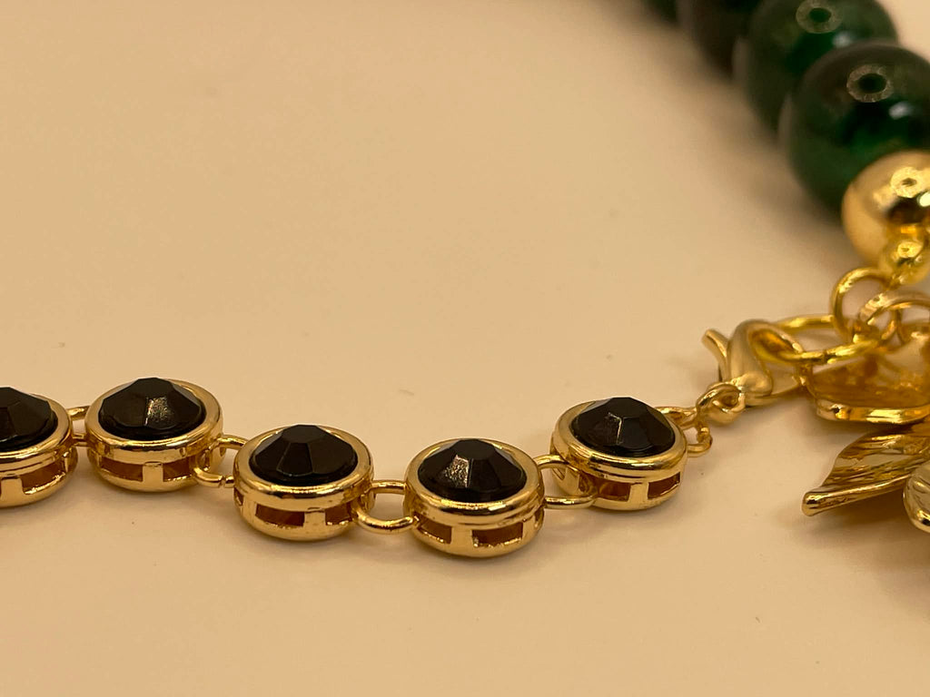 Emerald Leaves Holiday Necklace