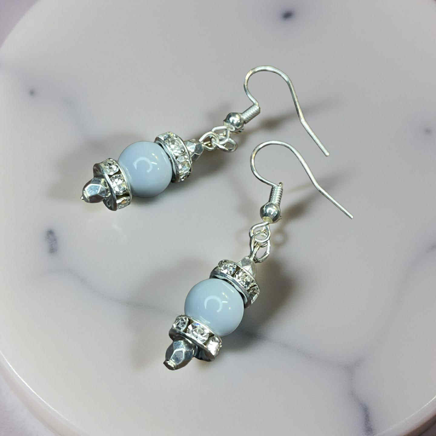 Shimmering Slate Bead Earrings