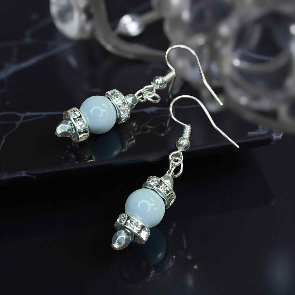 Shimmering Slate Bead Earrings