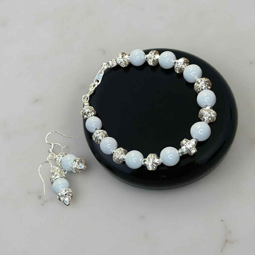 Shimmering Slate Bead Earrings