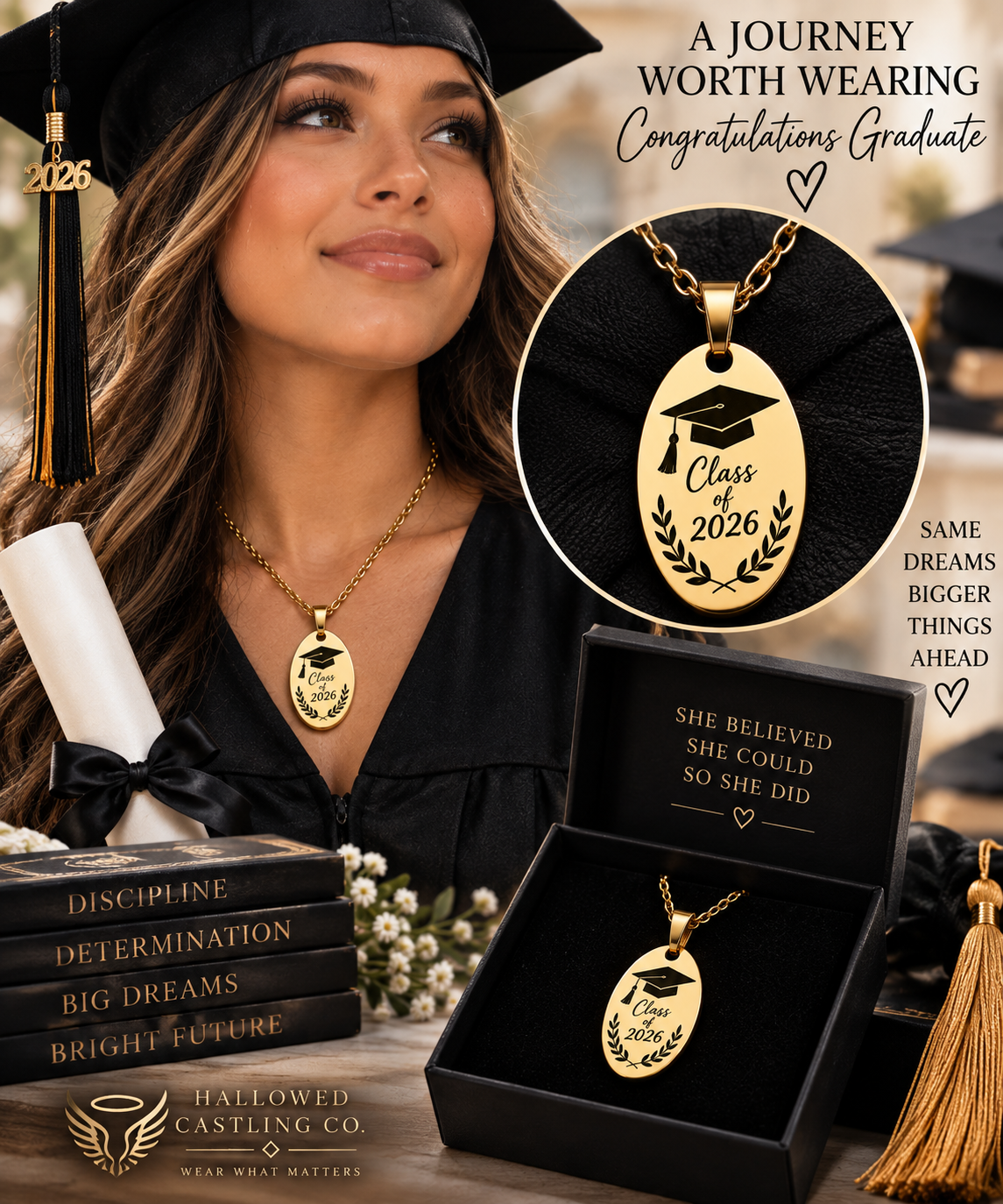Custom Engraved Oval Pendant Necklace | Personalized Gold Plated Stainless Steel Jewelry