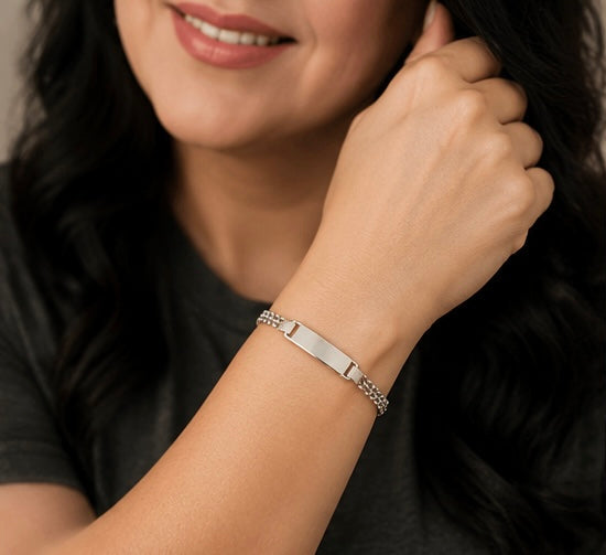 Custom Engraved Stainless Steel ID Bracelet | Personalized Name, Date & Message Bracelet for Men & Women
