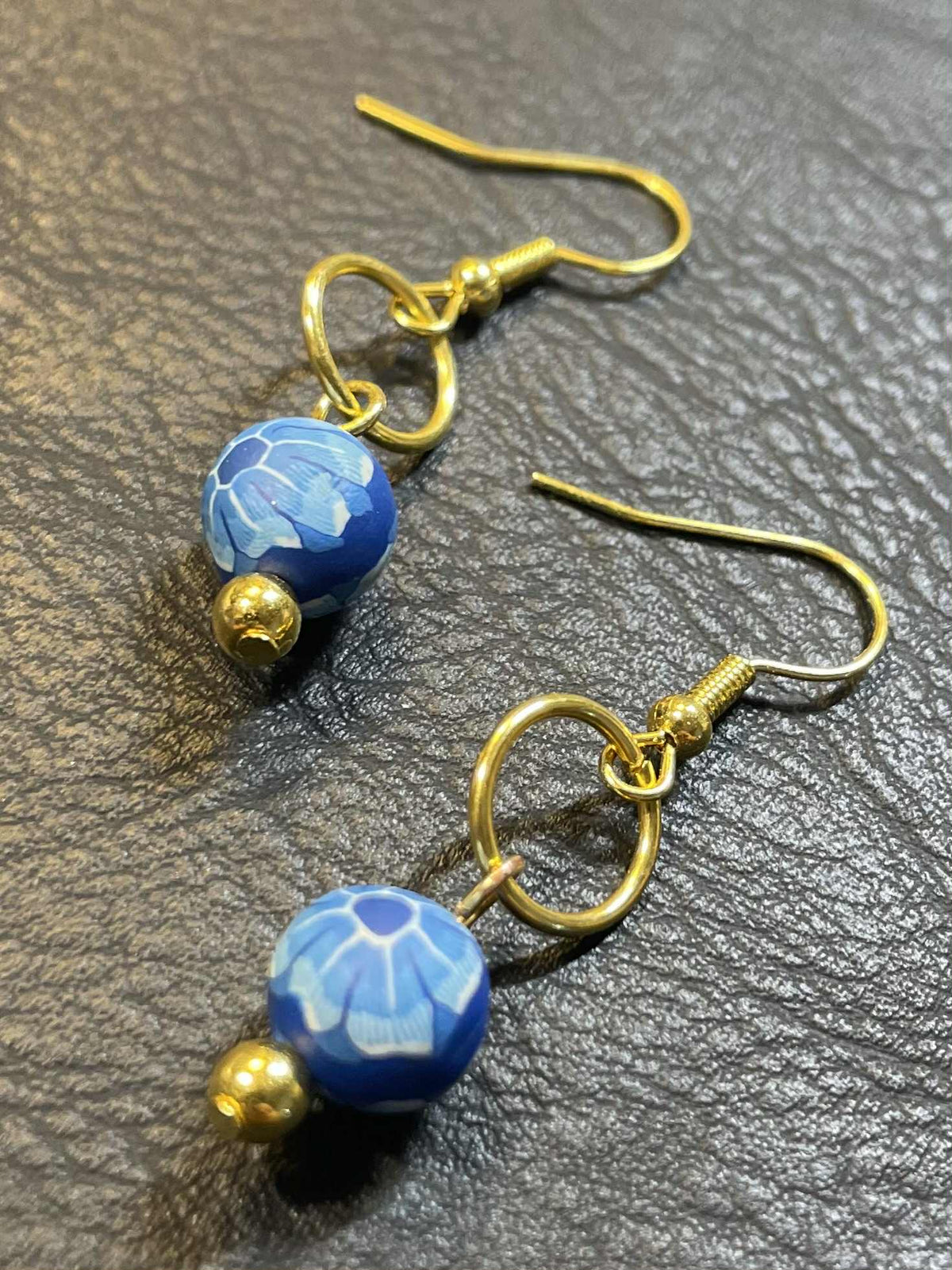 Aqua Blue Clay Bead Earrings