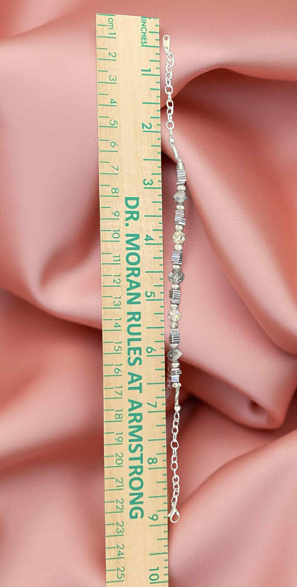 Crystal Jewelry Set – Handmade Earrings, Necklace & Bracelet with Hematite