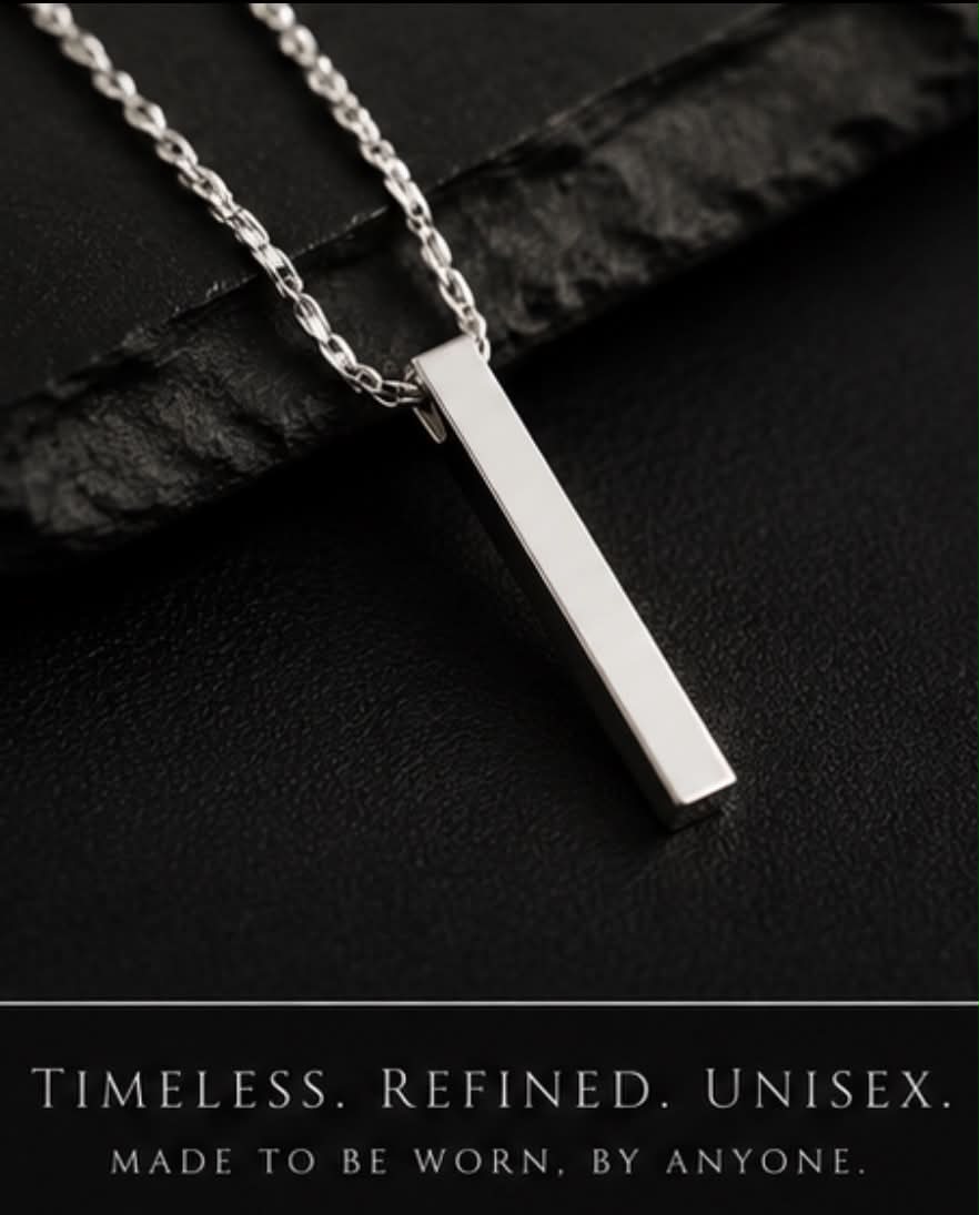 Personalized Bar Necklace for Men & Women | Custom Engraved Stainless Steel Pendant & Chain| Graduation Gift |