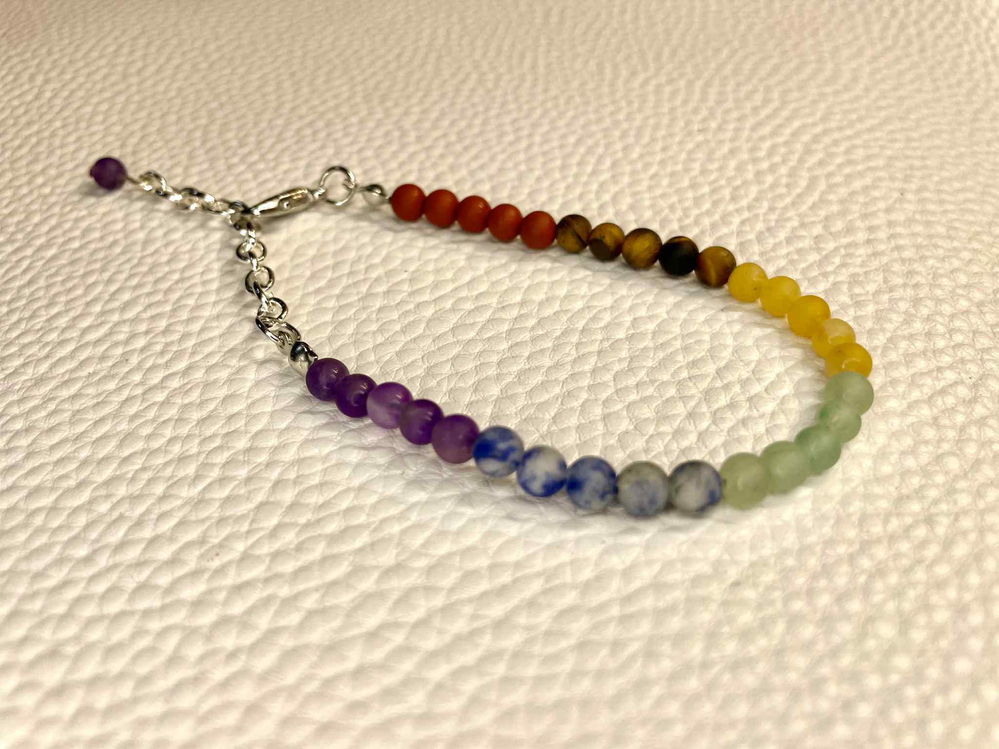 7 Chakra Stone Bracelet, Rainbow Natural Gemstone Crystal Bracelet, Vintage Handmade Woven Bracelet, Healing Reiki Energy Bracelet for Women