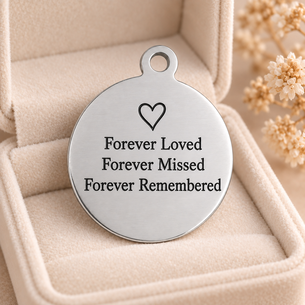 Personalized Round Pendant – Custom Laser-Engraved 201 Stainless Steel Keepsake