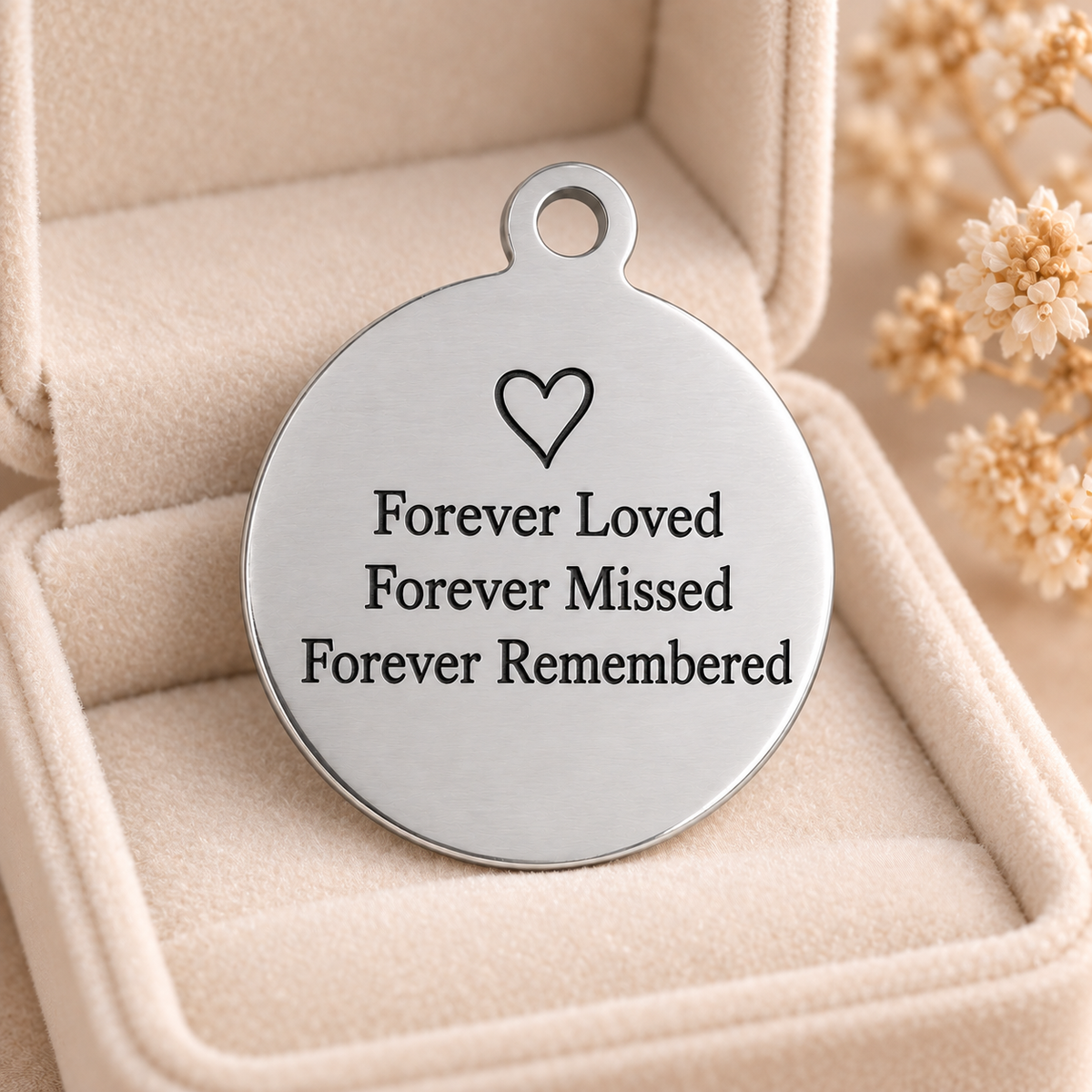 Personalized Round Pendant – Custom Laser-Engraved 201 Stainless Steel Keepsake