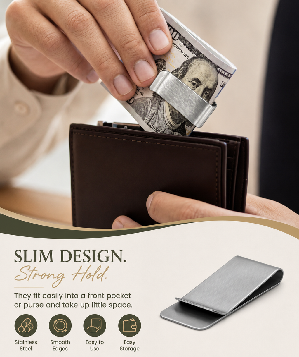 Personalized Engraved Stainless Steel Money Clip | Custome Men's Wallet Gift