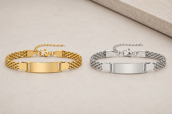 Custom Engraved Stainless Steel ID Bracelet | Personalized Name, Date & Message Bracelet for Men & Women