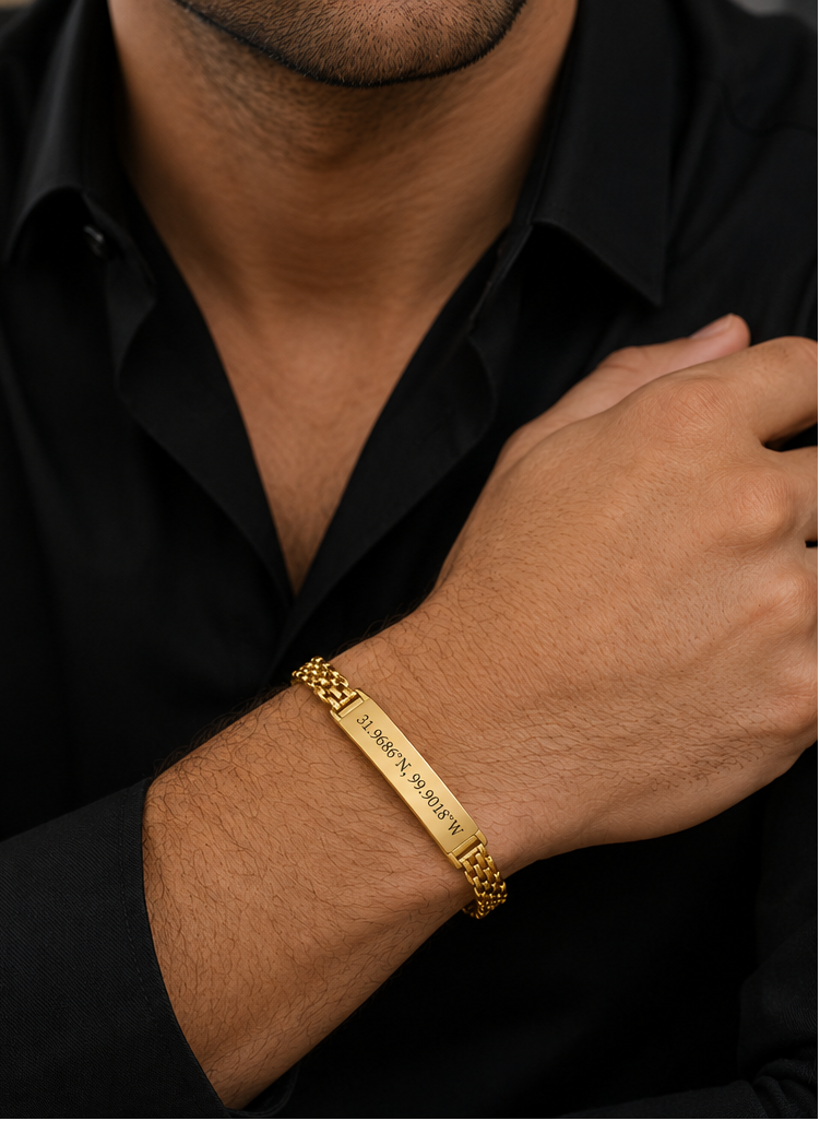 Custom Engraved Stainless Steel ID Bracelet | Personalized Name, Date & Message Bracelet for Men & Women