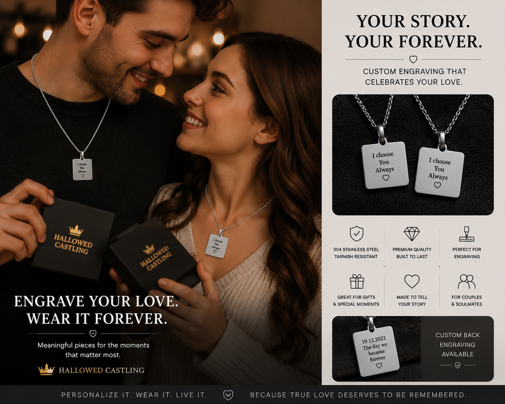 Personalized Square Charm / Pendant Blank – Stainless Steel Unisex Jewelry