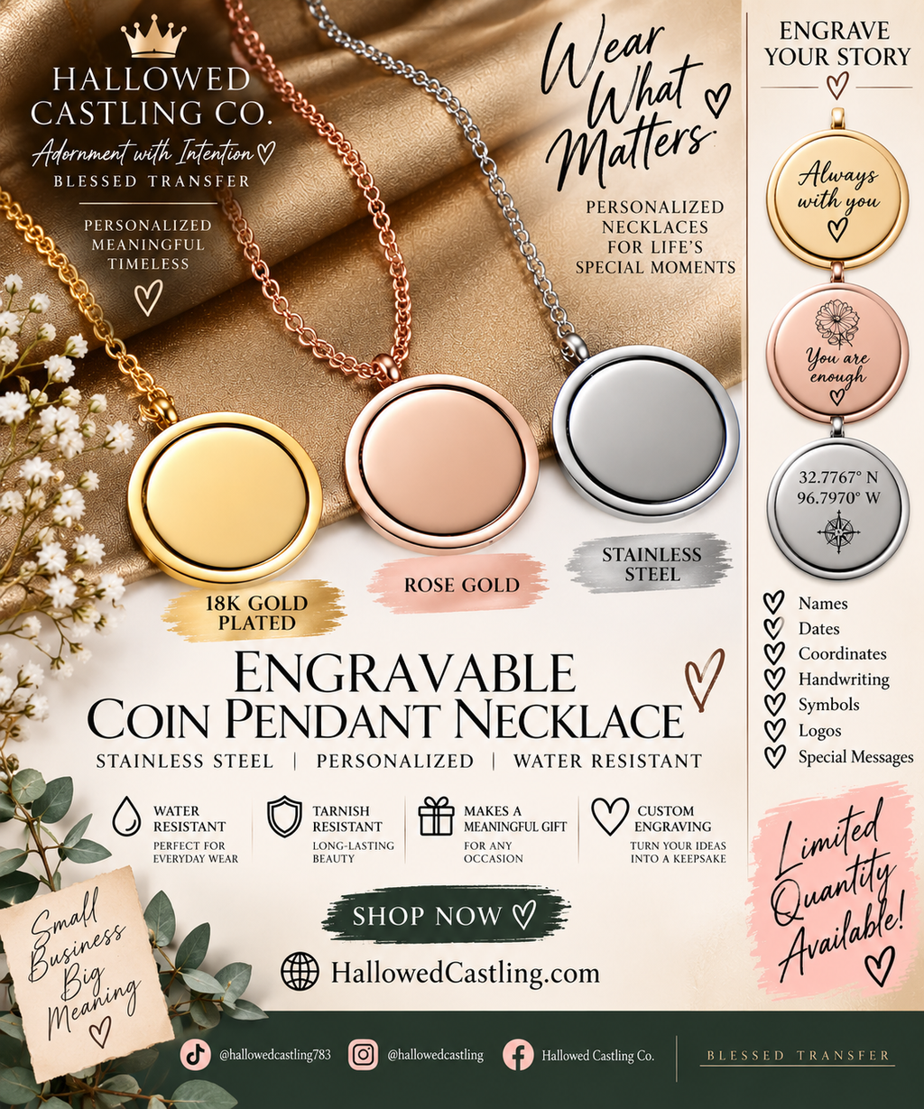Personalized Engraved Coin Pendant Necklace – Stainless Steel Custom Jewelry