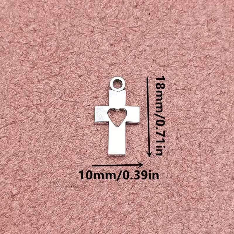 Hollow Heart Cross Pendant with Chain