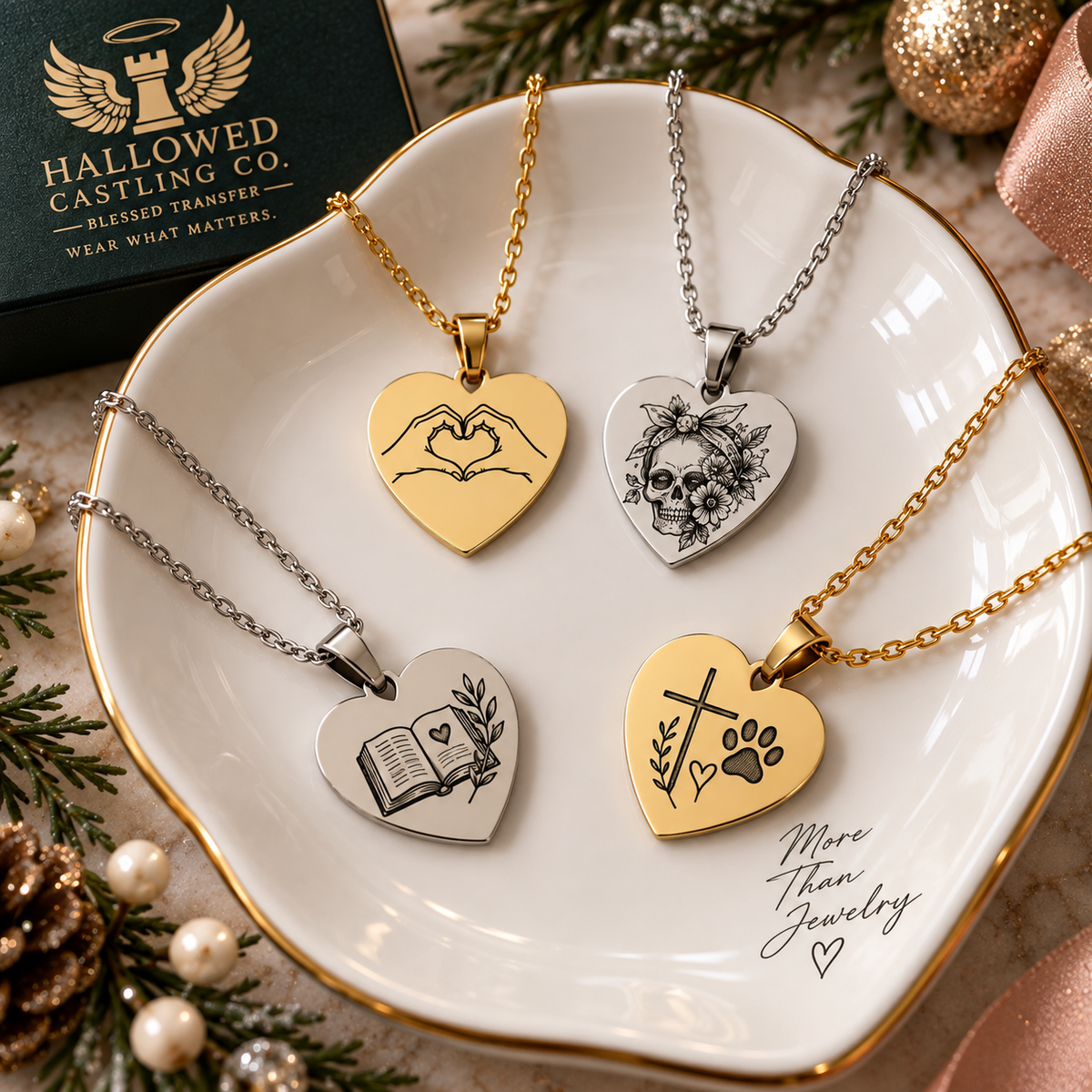 Personalized Heart Necklace | Custom Engraved Jewelry