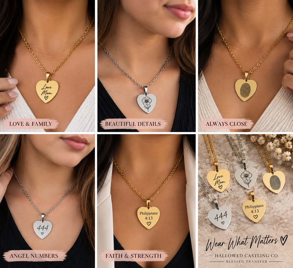 Personalized Heart Necklace | Custom Engraved Jewelry