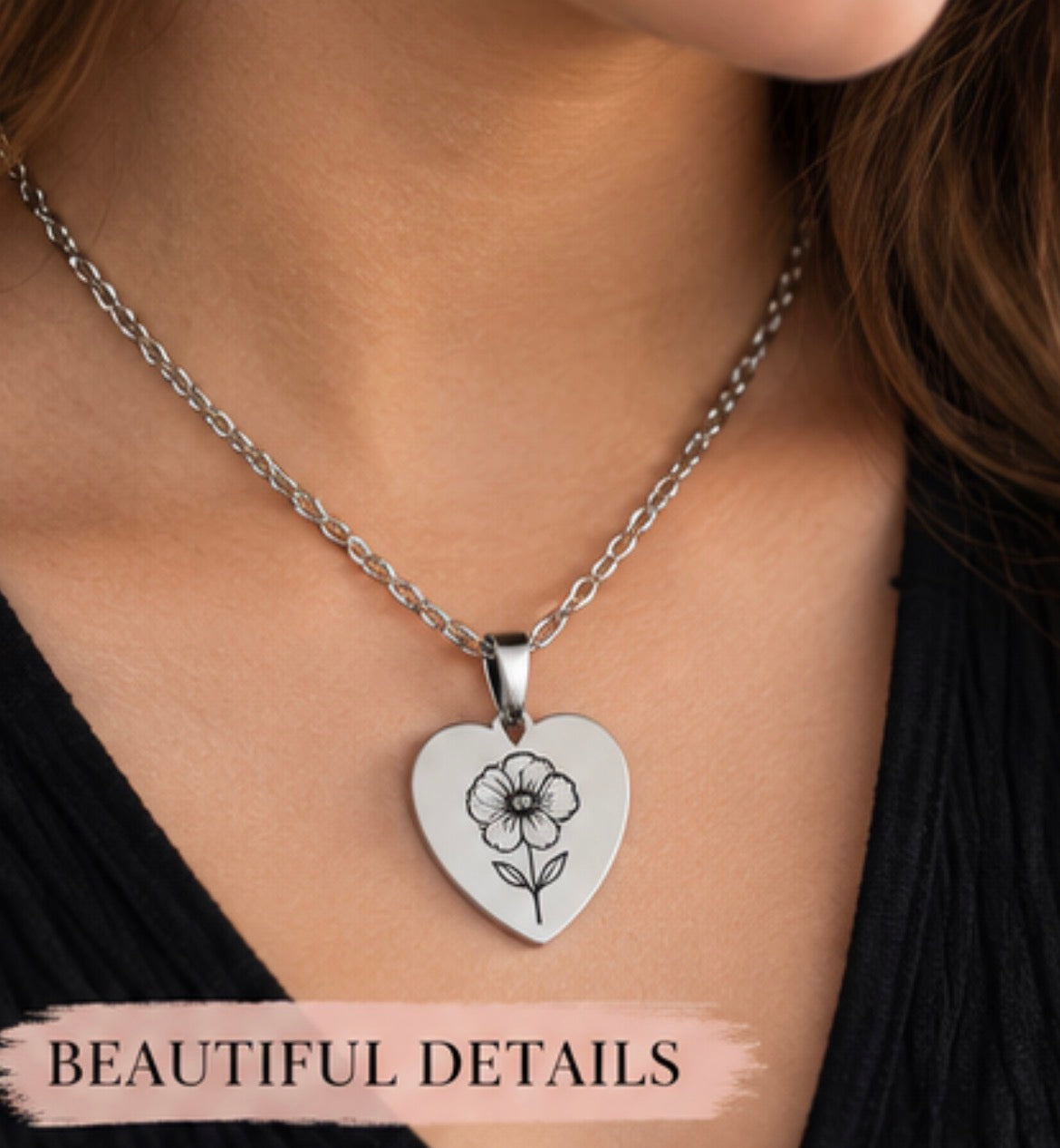 Personalized Heart Necklace | Custom Engraved Jewelry
