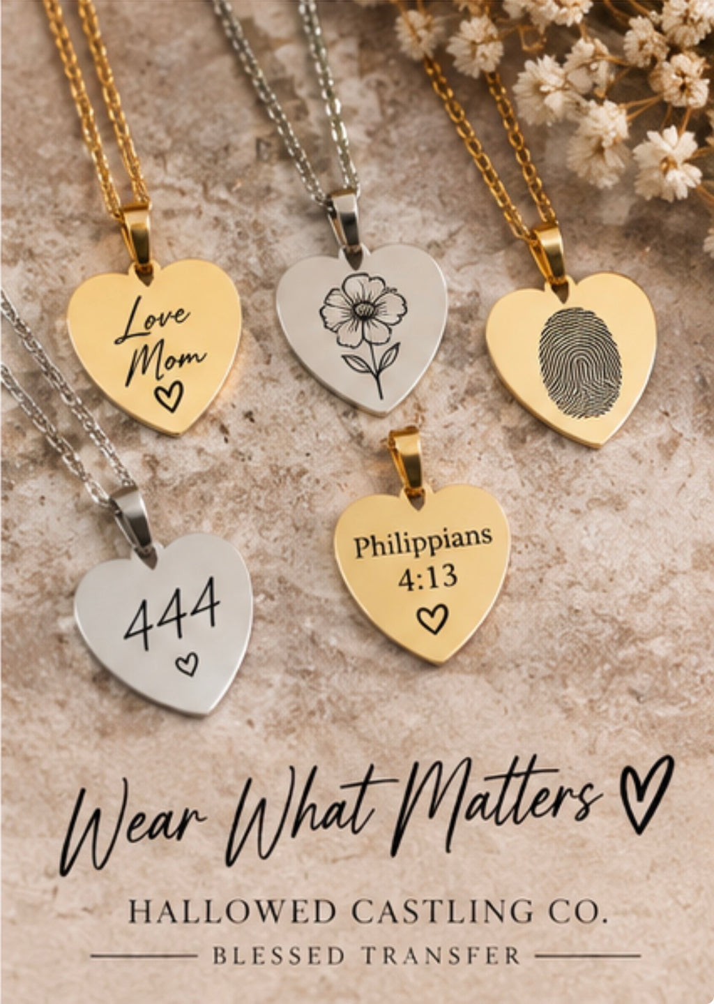 Personalized Heart Necklace | Custom Engraved Jewelry