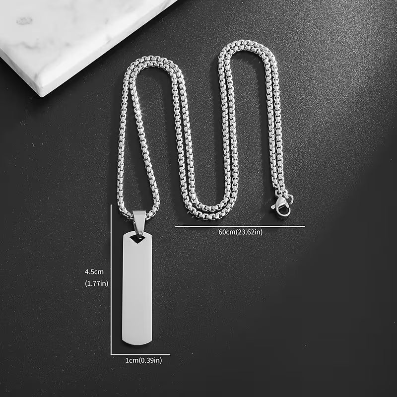 Men's Engravable Bar Necklace