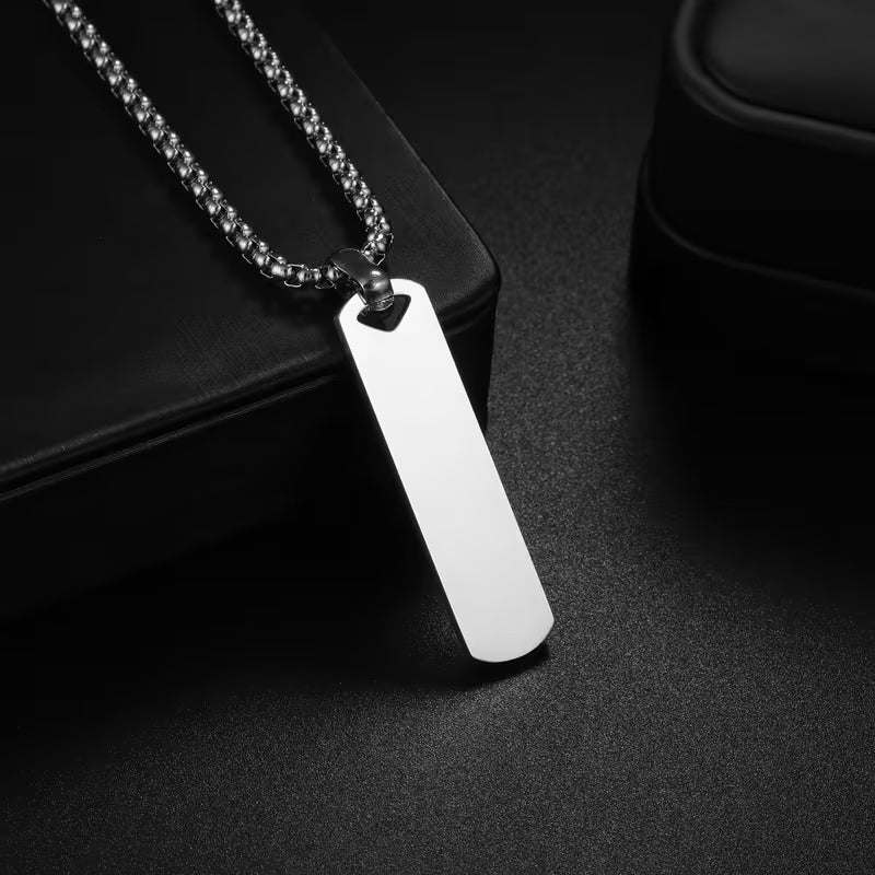 Men's Engravable Bar Necklace