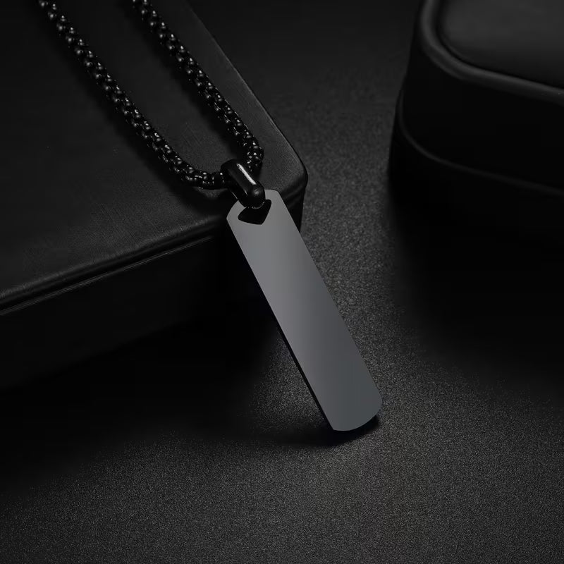 Men's Engravable Bar Necklace