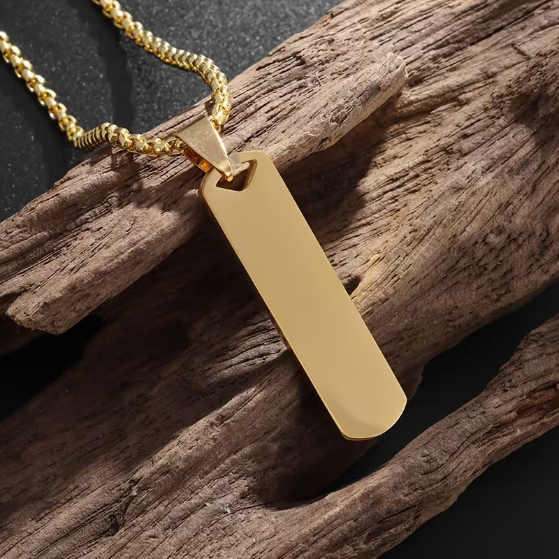 Men's Engravable Bar Necklace