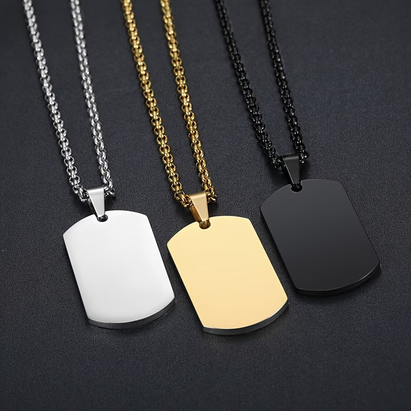 Men's Engravable Dog Tag Necklace