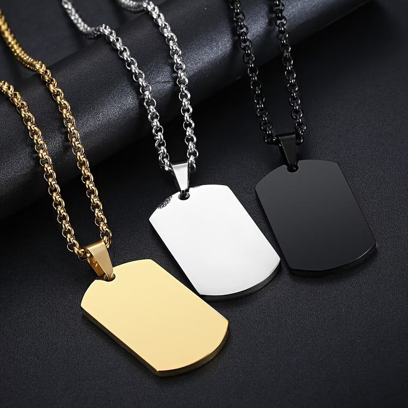 Men's Engravable Dog Tag Necklace