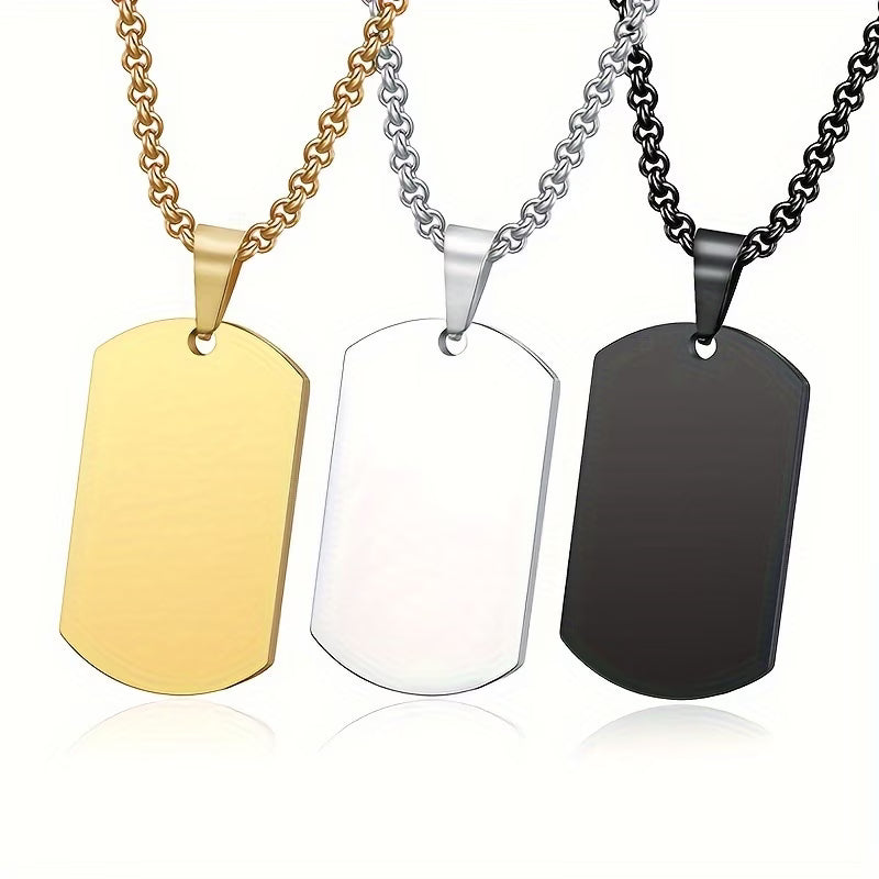 Men's Engravable Dog Tag Necklace