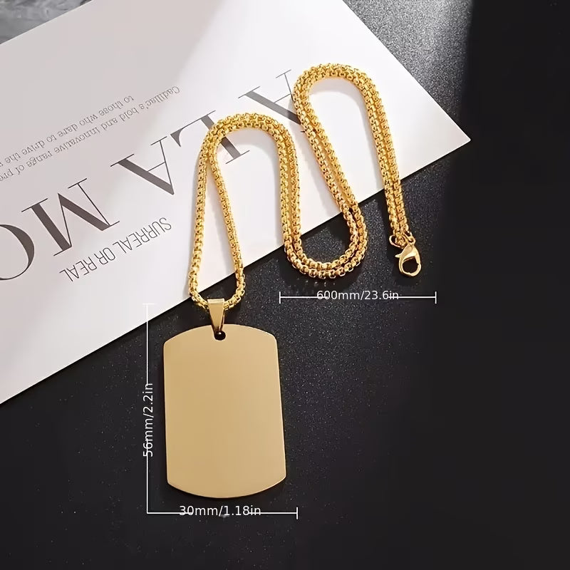 Men's Engravable Dog Tag Necklace