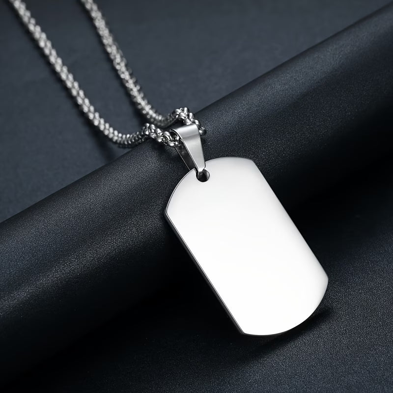 Men's Engravable Dog Tag Necklace