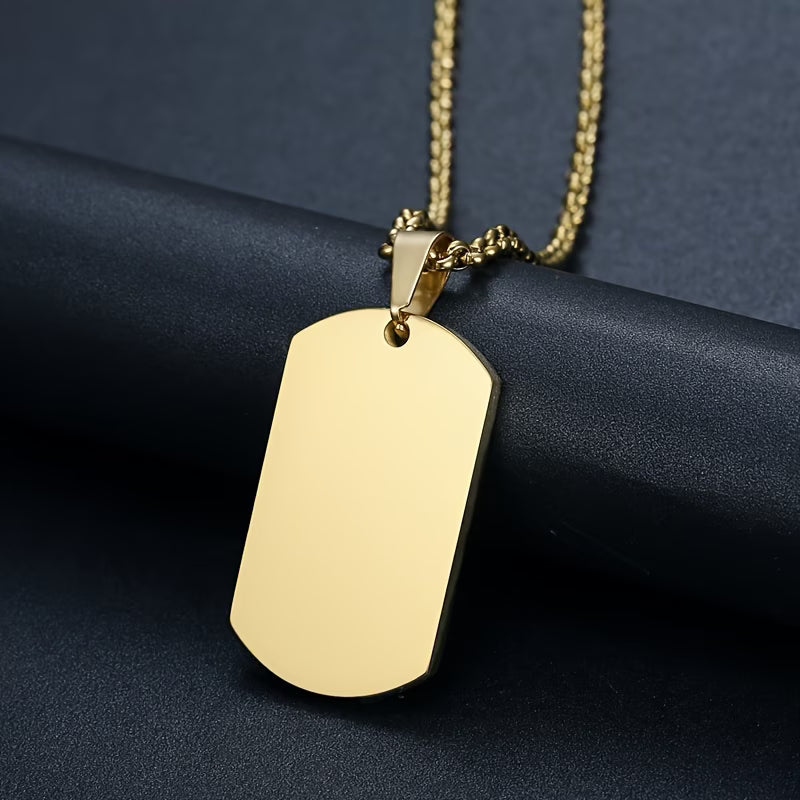 Men's Engravable Dog Tag Necklace
